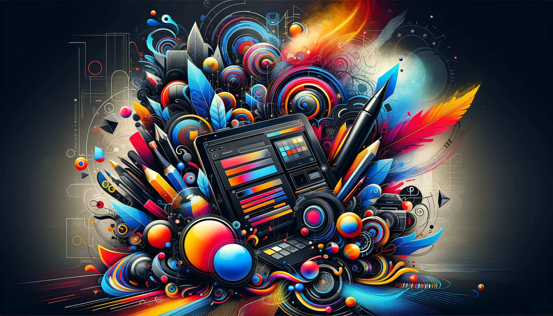 DALL·E-2024-01-22-12.51.52-A-visually-striking-and-modern-feature-image-representing-graphic-design-websites.-The-image-should-showcase-elements-like-sleek-website-layouts-colo