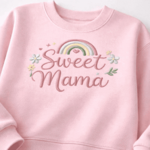 Sweet Mama Embroidery Design, Pastel Rainbow Floral Machine File (Instant Download)
