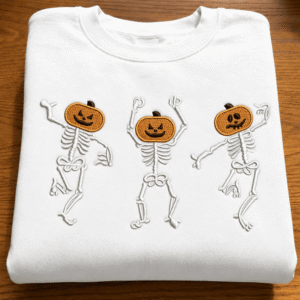 Pumpkin Skeleton Embroidery Design – Halloween Skeleton Embroidery – 4 Sizes (Instant Download)