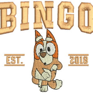 Bingo Character and Name Embroidery Design (Instant Download)