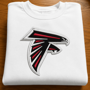Red Falcon Football Embroidery Design | Sports Team Machine Embroidery File (Instant Download)