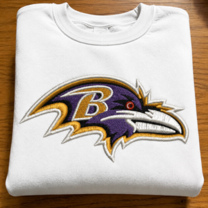 Purple Raven Football Embroidery Design | Sports Team Machine Embroidery File (Instant Download)