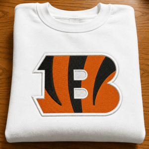 Orange Tiger Football Embroidery Design | Sports Team Machine Embroidery File (Instant Download)