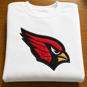Red Cardinal Football Embroidery Design | Sports Team Machine Embroidery File (Instant Download)