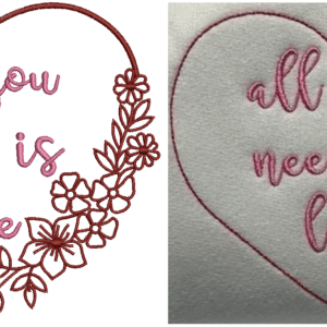 All You Need Is Love Embroidery Design (Instant Download)