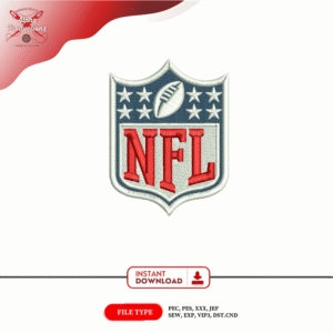 NFL Shield Embroidery Design – Official Style Football Logo Embroidery – 4 Inch – Instant Download