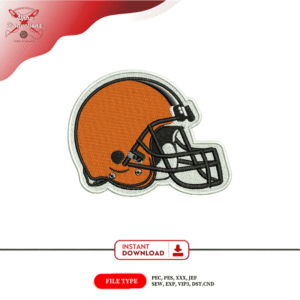 Orange Football Helmet Embroidery Design – Football Helmet Embroidery – Sports Embroidery File – 4 Inch – Instant Download