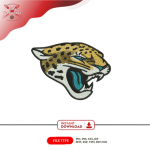 Jaguars Embroidery Design – Jaguar Head Embroidery – Football Mascot Embroidery File – 4 Inch – Instant Download