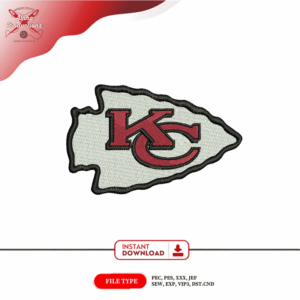 Kansas City Chiefs Embroidery Design – Chiefs Logo Embroidery – NFL Football Embroidery – 4 Inch – Instant Download