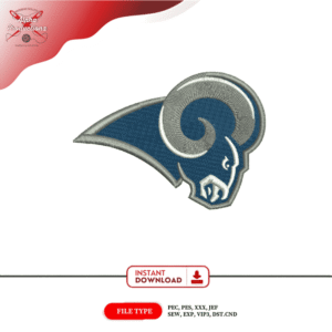 Los Angeles Rams Embroidery Design – Rams Logo Embroidery – NFL Football Embroidery – 4 Inch – Instant Download