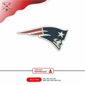 New England Patriots Embroidery Design – Patriots Logo Embroidery – NFL Football Embroidery – 4 Inch – Instant Download